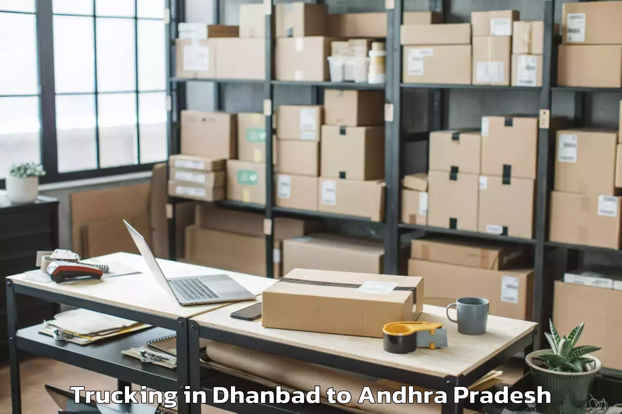 Book Dhanbad to Manubolu Trucking Online